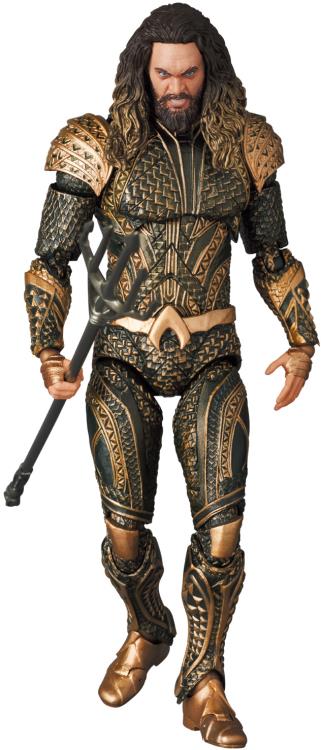 From the smash hit Zack Snyder's Justice League film comes a new MAFEX figure of the king of Atlantis, Aquaman! Standing around 6" tall and fully posable, every scale of his armor has been carefully sculpted. With newly created sculpted heads for a more realistic expression, this is one figure you won't want to miss out on. Order yours today!