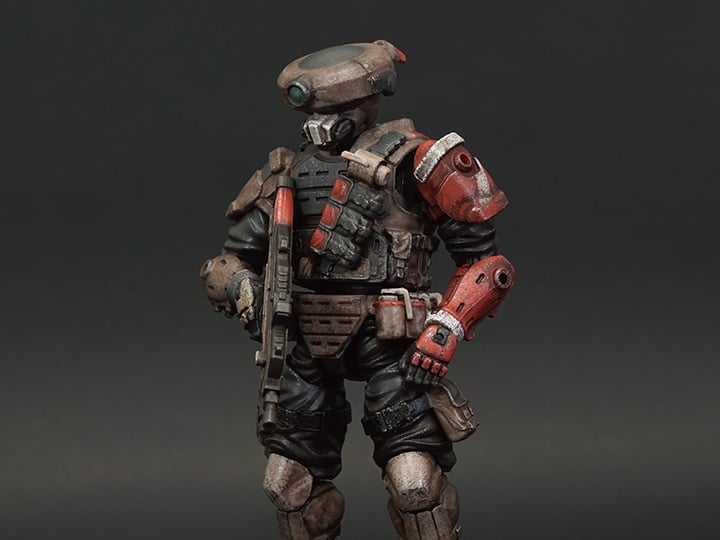 The Red Crow Ashigaru is affiliated to the Red Crow Squadron, which used to be an air force unit from the Kaiho Defense Unit. After Operation Shadow Den, the unit was reformed into the Yamato Special Assault Unit, responsible for handling terrorist attacks. The Red Crow Squadron is deployed exclusively by the Cabinet, and with the consent of a second nation, it may undertake counter-terrorism missions abroad.