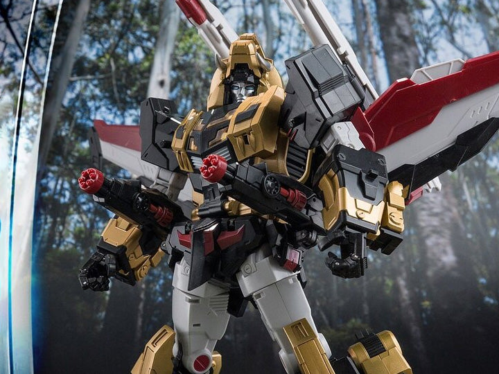 This transforming figure is ready for action! At over 10 inches tall, this figure has three forms: robot, lion and jet, which makes it an epic addition to any collection! Other robot figure shown not included (sold separately)
