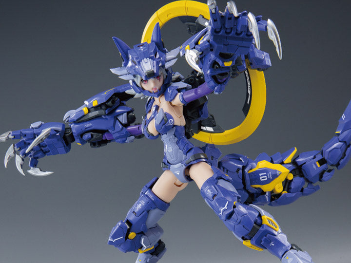 The monster wolf girl "Fenrir" is a 1/12 scale mecha-girl plastic model kit is ready to add to your collection! The wolf robot can be taken apart and used as an exoskeleton battle suit.