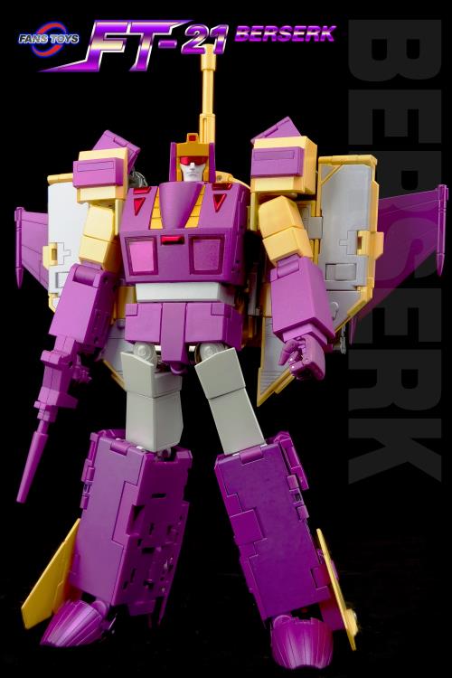 From Fans Toys comes FT-21 Berserk! This figure converts from a robot to a vehicle form and includes a blaster accessory. Be sure to add it to your collection! Other figures shown not included (sold separately)
