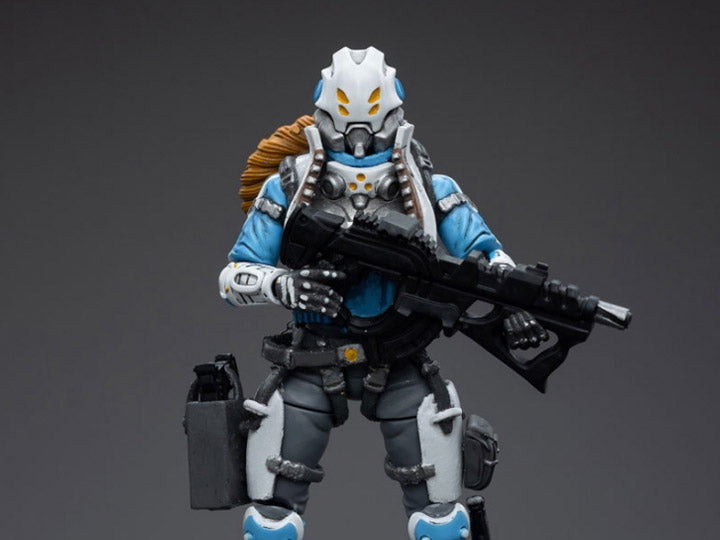Joy Toy brings to the table a new series of figures, inspired after the tabletop wargame Infinity, published by Corvus Belli. This highly detailed 1/18 scale figure stands just over 4 inches tall and comes equipped with an arsenal of interchangeable parts and weapons. Add PanOceania Special Intervention and Recon Team Woman #1, along with other separately sold Infinity figures by Joy Toy, to your collection and build up your army for battle!