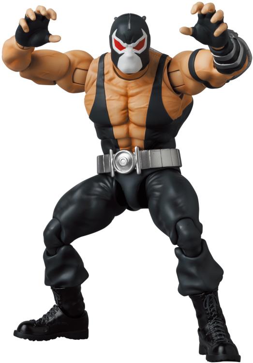 Based on the Batman: Knightfall storyline from DC Comics, this MAFEX Bane action figure is highly articulated with several features and accessories. Bane features a detailed sculpt and 2 head portraits. Batman figure sold separately