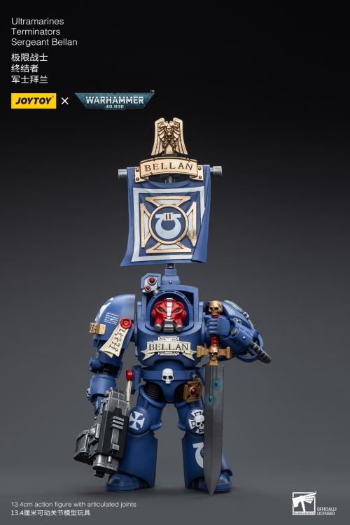 Joy Toy brings the Ultramarines to life with this Warhammer 40K 1/18 scale figure! Highly disciplined and courageous warriors, the Ultramarines have remained true to the teachings of their Primarch Roboute Guilliman for 10,000 standard years. Keeping watch over the Imperium, they personify the very spirit of the Adeptus Astartes. Each figure includes interchangeable hands and weapon accessories and stands between 4" and 6" tall.