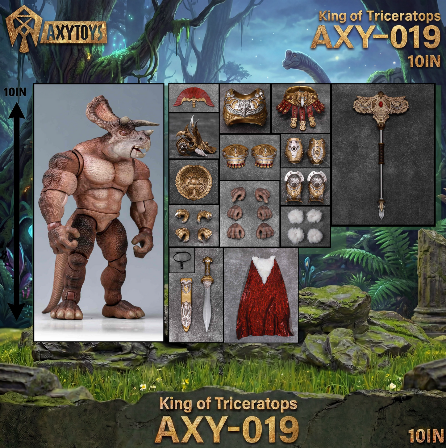 (Pre-order) Axytoys Dino battlefield King of Triceratops 019 figure
