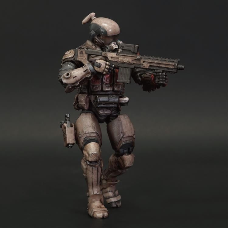 Within the notorious Yamato Gray Zone, known for its heavy acid rain contamination, nuclear fallout, and continuous volcanic eruptions - some of the worst pollution in the world - the Red Crow Hazmat Ronin remain faithful in their allegiance to the Cabinet and Republic. Their enemies include not only the terrorists raging in the hazard zones, but also bandits equipped with CBRN weapons.
