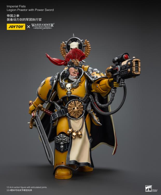 This Warhammer 40K Imperial Fists “The Horus Heresy” product line offers a compelling collection of action figures capturing the essence of the Imperial Fists Space Marine Legion during the pivotal era of “The Horus Heresy.” Meticulously crafted and intricately detailed, these figures showcase the iconic yellow and black color scheme of the Imperial Fists, symbolizing their stoic determination and unwavering loyalty to the Imperium of Man.