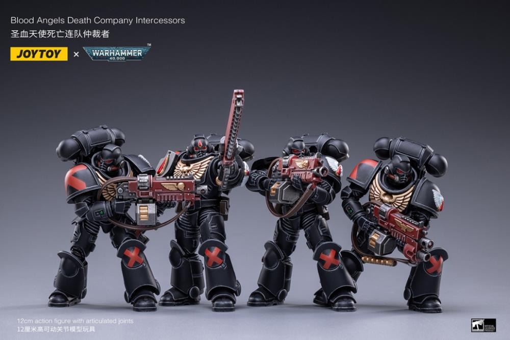 All boxes are factory sealed and items packed inside are not inspected. We cannot guarantee packaging condition of the individual items packed within the box. Joy Toy brings the Intercessors to life with this set of Warhammer 40K Blood Angels Intercessors box of 4 figures. The Blood Angels are the most feared and blood thirsty across the galaxy. Recreate the most important battles with this set of highly disciplined and courageous warriors.