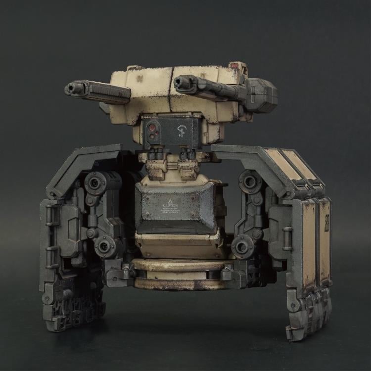 The Sand Waterstrider QM3s is an all-terrain quadrupedal vehicle able to operate autonomously or installed on a trailer pulled by an Ankylo truck, which then frees up Strider drivers to focus exclusively on unloading its heavy firepower turret, providing excellent suppressive fire when supporting the front lines.