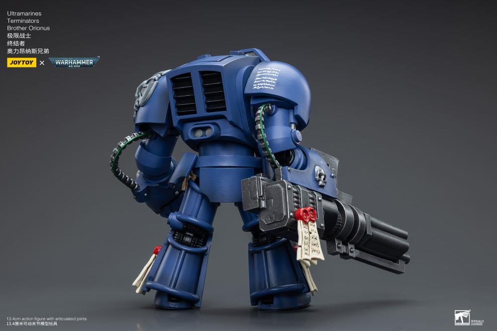 Joy Toy brings the Ultramarines to life with this Warhammer 40K 1/18 scale figure! Highly disciplined and courageous warriors, the Ultramarines have remained true to the teachings of their Primarch Roboute Guilliman for 10,000 standard years. Keeping watch over the Imperium, they personify the very spirit of the Adeptus Astartes. Each figure includes interchangeable hands and weapon accessories and stands between 4" and 6" tall.