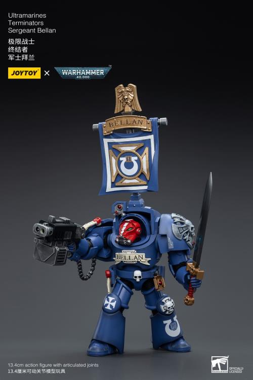 Joy Toy brings the Ultramarines to life with this Warhammer 40K 1/18 scale figure! Highly disciplined and courageous warriors, the Ultramarines have remained true to the teachings of their Primarch Roboute Guilliman for 10,000 standard years. Keeping watch over the Imperium, they personify the very spirit of the Adeptus Astartes. Each figure includes interchangeable hands and weapon accessories and stands between 4" and 6" tall.