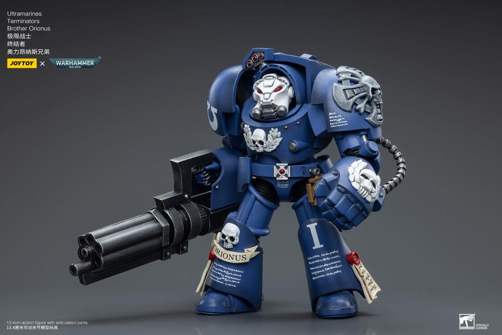 Joy Toy brings the Ultramarines to life with this Warhammer 40K 1/18 scale figure! Highly disciplined and courageous warriors, the Ultramarines have remained true to the teachings of their Primarch Roboute Guilliman for 10,000 standard years. Keeping watch over the Imperium, they personify the very spirit of the Adeptus Astartes. Each figure includes interchangeable hands and weapon accessories and stands between 4" and 6" tall.
