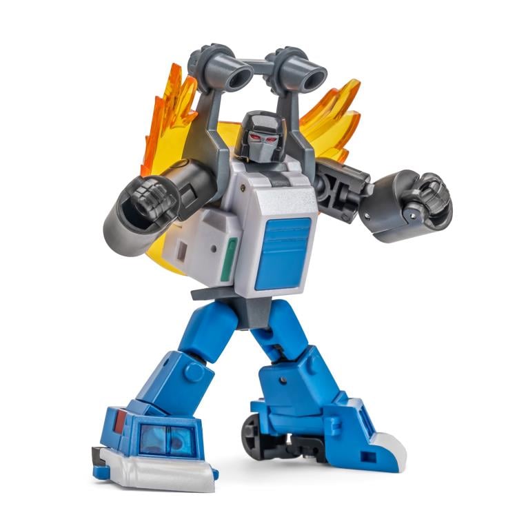 NA H61 Btekelili & H61 Famsterdamned are miniature vehicles by Newage that are able to convert into battle robots. Standing about 2 inches tall in robot mode, these figures come armed with blasters and feature multiple points of articulation