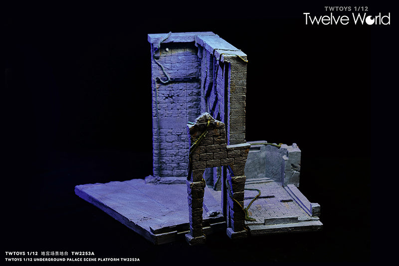 Take your figure display to the next level with this Abandoned Site platform. This base is presented in 1/12 scale and has been sculpted with fine detail and features beautiful paint applications. Figures pictured are not included. Underground Palace Dungeon TW2253B shown for reference and not included (sold separately).