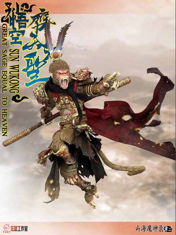 Inspired by the legendary Chinese novel Journey to the West, this Sun Wukong figure is here to add some depth to your 1/12 scale collection! The Sun Wukong (Great Sage Equal to Heaven) Battle Damaged version action figure is presented in 1/12 scale and features premium detail and articulation for maximum posability. Each figure comes with a wide variety of weapons and accessories.
