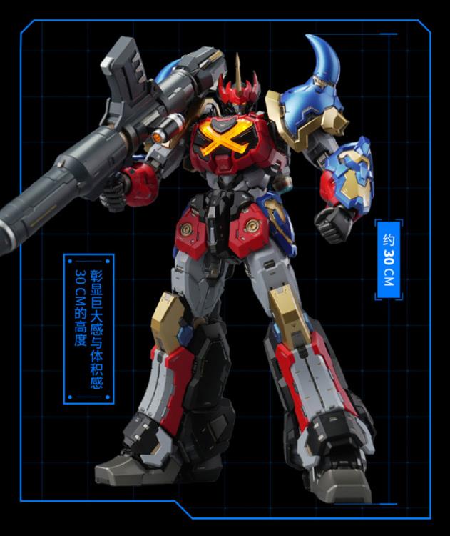 MoShow Toys presents the Noble Class X GoShogun from the Sengoku Majin GoShogun anime! The figure features the mecha's classic weapons from the series as well as a mini-robot figure.