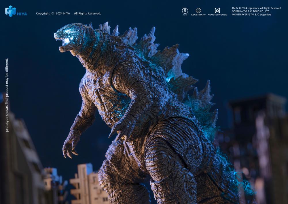 Witness the clash of legends as Godzilla and Kong, the two most powerful forces of nature, engage in an epic battle that will shape the fate of the world.
Prepare for the ultimate showdown as Heat Ray Godzilla from Godzilla vs. Kong (2021) joins the Hiya Exquisite Basic+ Series as a PREVIEWS Exclusive!