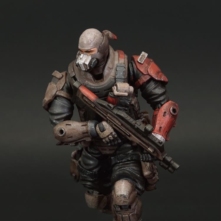 The Red Crow Ashigaru is affiliated to the Red Crow Squadron, which used to be an air force unit from the Kaiho Defense Unit. After Operation Shadow Den, the unit was reformed into the Yamato Special Assault Unit, responsible for handling terrorist attacks. The Red Crow Squadron is deployed exclusively by the Cabinet, and with the consent of a second nation, it may undertake counter-terrorism missions abroad.