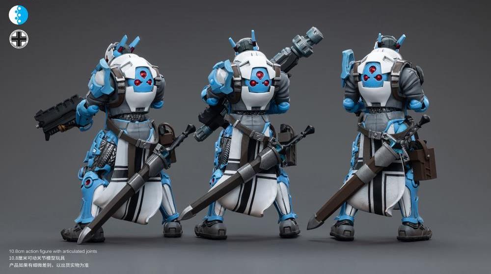 The Joy Toy Infinity Corvus Belli PanOceania Teutonic Knights set is perfect for collectors and fans of the Infinity universe, as well as those who appreciate high-quality action figures. With the impressive level of detail and articulation, these action figures are must-haves for any serious collector or fan.