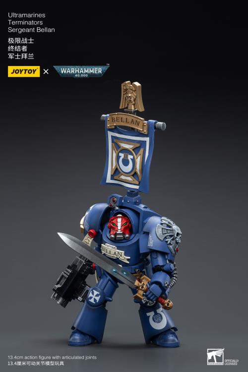 Joy Toy brings the Ultramarines to life with this Warhammer 40K 1/18 scale figure! Highly disciplined and courageous warriors, the Ultramarines have remained true to the teachings of their Primarch Roboute Guilliman for 10,000 standard years. Keeping watch over the Imperium, they personify the very spirit of the Adeptus Astartes. Each figure includes interchangeable hands and weapon accessories and stands between 4" and 6" tall.