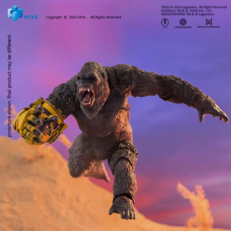 From Godzilla x Kong: The New Empire, Hiya Toys introduces the B.E.A.S.T. Glove Version of Kong, capturing the awe-inspiring presence of the great ape as he confronts a formidable new threat.
Standing at 6.2" tall, this highly detailed figure is crafted using original CG data, with multi-layered paint applications that bring his rugged fur, fierce eyes, and battle-worn chest to life. The B.E.A.S.T. Glove itself features a distressed, multi-layered finish, adding to its power and authenticity.