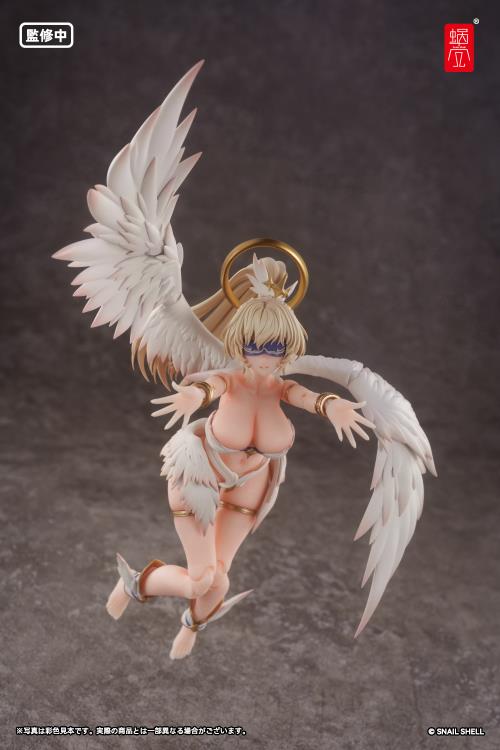 Add to your figure collection with the Angel Angela 1/12 scale action figure by Snail Shell. This figure displays Angel Angela with a golden halo and a spear. Angela is fully articulated for creating a variety of poses, along with including additional parts and accessories to customize the figure. Be sure to add it to your collection!