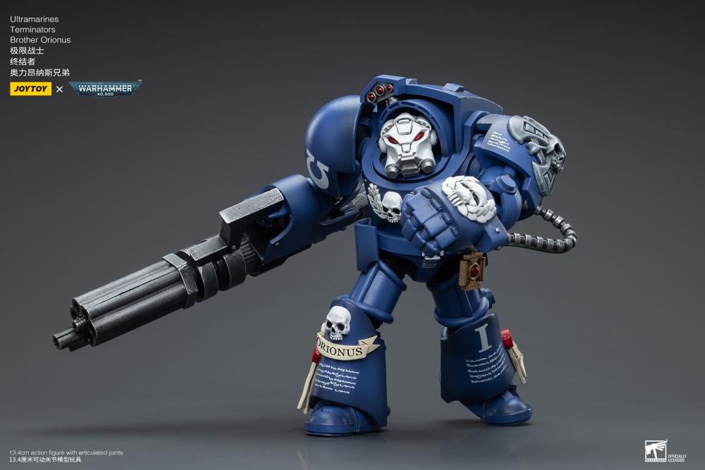Joy Toy brings the Ultramarines to life with this Warhammer 40K 1/18 scale figure! Highly disciplined and courageous warriors, the Ultramarines have remained true to the teachings of their Primarch Roboute Guilliman for 10,000 standard years. Keeping watch over the Imperium, they personify the very spirit of the Adeptus Astartes. Each figure includes interchangeable hands and weapon accessories and stands between 4" and 6" tall.