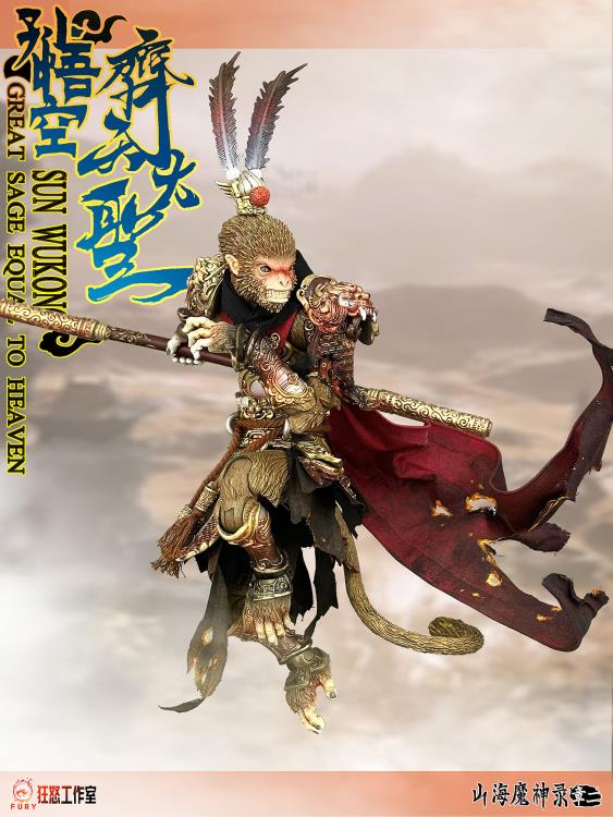 Inspired by the legendary Chinese novel Journey to the West, this Sun Wukong figure is here to add some depth to your 1/12 scale collection! The Sun Wukong (Great Sage Equal to Heaven) Battle Damaged version action figure is presented in 1/12 scale and features premium detail and articulation for maximum posability. Each figure comes with a wide variety of weapons and accessories.