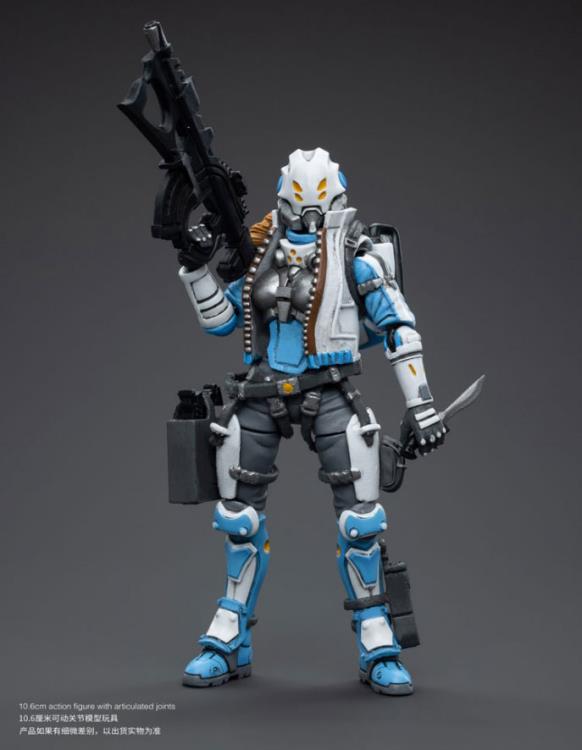 Joy Toy brings to the table a new series of figures, inspired after the tabletop wargame Infinity, published by Corvus Belli. This highly detailed 1/18 scale figure stands just over 4 inches tall and comes equipped with an arsenal of interchangeable parts and weapons. Add PanOceania Special Intervention and Recon Team Woman #1, along with other separately sold Infinity figures by Joy Toy, to your collection and build up your army for battle!