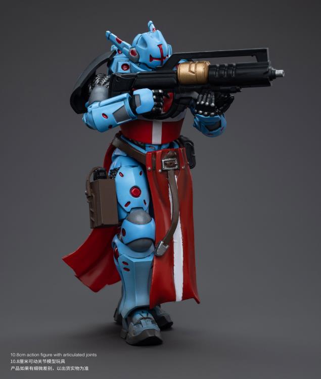 Joy Toy brings to the table a new series of figures, inspired after the tabletop wargame Infinity, published by Corvus Belli. These highly detailed 1/18 scale figures stands just over 4 inches tall and come equipped with an arsenal of interchangeable parts and weapons. Add the PanOceania Knights Hospitaller set of 4 figures, along with other separately sold Infinity figures by Joy Toy, to your collection and build up your army for battle!