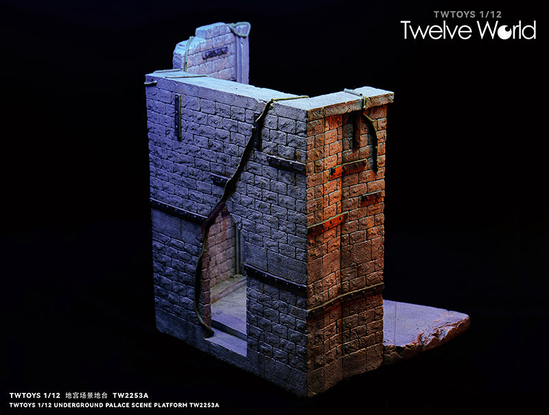 Take your figure display to the next level with this Abandoned Site platform. This base is presented in 1/12 scale and has been sculpted with fine detail and features beautiful paint applications. Figures pictured are not included. Underground Palace Dungeon TW2253B shown for reference and not included (sold separately).