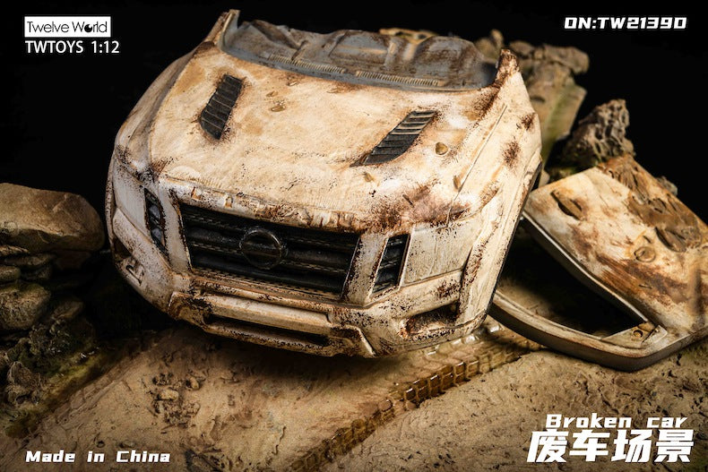 Twelve World Scrap Car Scene (D) 1/12 Scale Diorama Base