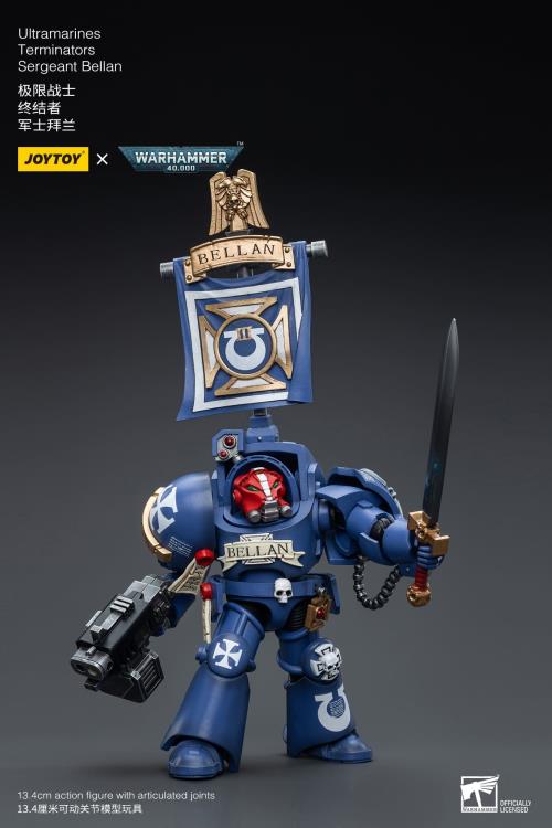 Joy Toy brings the Ultramarines to life with this Warhammer 40K 1/18 scale figure! Highly disciplined and courageous warriors, the Ultramarines have remained true to the teachings of their Primarch Roboute Guilliman for 10,000 standard years. Keeping watch over the Imperium, they personify the very spirit of the Adeptus Astartes. Each figure includes interchangeable hands and weapon accessories and stands between 4" and 6" tall.
