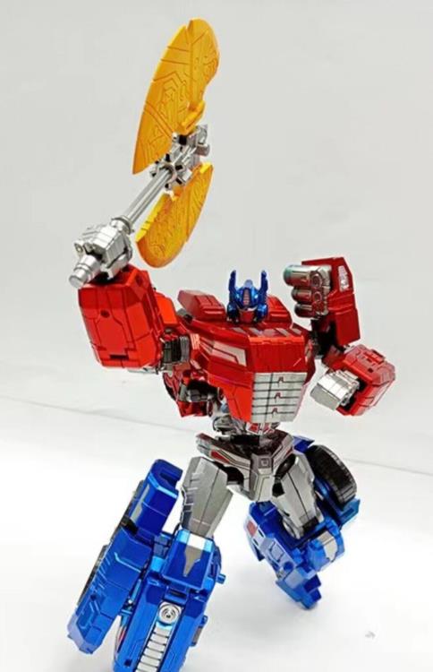 Picture shown for reference. New metallic paint will be used.  From Planet X, PX-10C Jupiter transforms from a battling robot to a futuristic vehicle. It features a metallic paint finish.