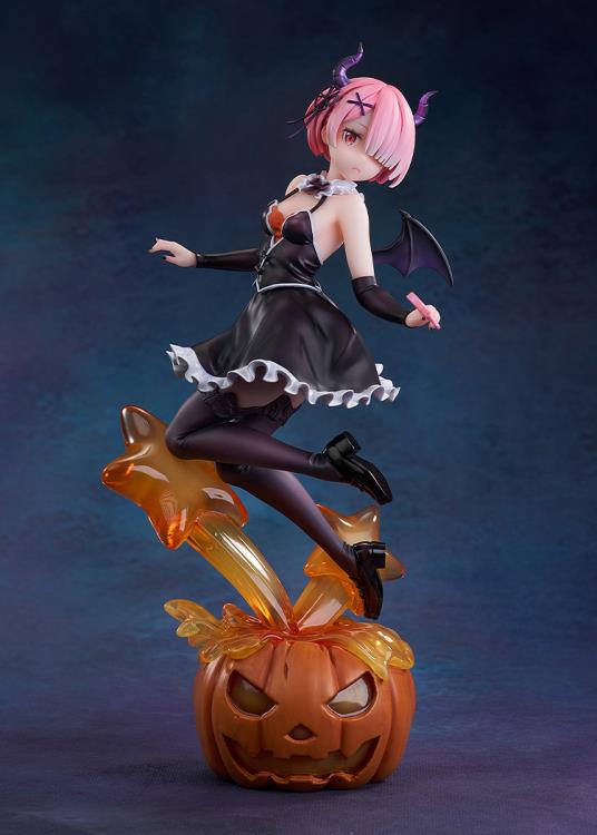 From the third season of "Re:ZERO -Starting Life in Another World-", which began airing in October 2024, come new beautiful wizard-themed figures of Rem and Ram. 
Ram is clad in an adorable wizard-style outfit that would probably allow her to be let off the hook even after playing mischievous tricks. The texture of her form-fitting costume beautifully and elegantly accentuates her physique, and the accessories, such as the arm covers and shoes, have been crafted with precise detail. Even the jack-o'-lanter