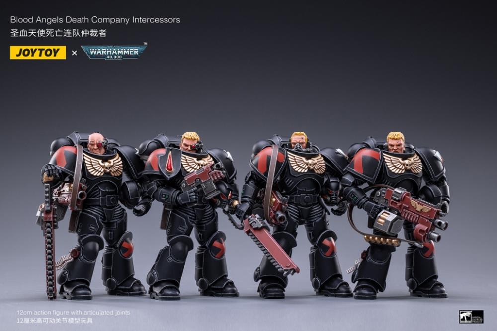 All boxes are factory sealed and items packed inside are not inspected. We cannot guarantee packaging condition of the individual items packed within the box. Joy Toy brings the Intercessors to life with this set of Warhammer 40K Blood Angels Intercessors box of 4 figures. The Blood Angels are the most feared and blood thirsty across the galaxy. Recreate the most important battles with this set of highly disciplined and courageous warriors.