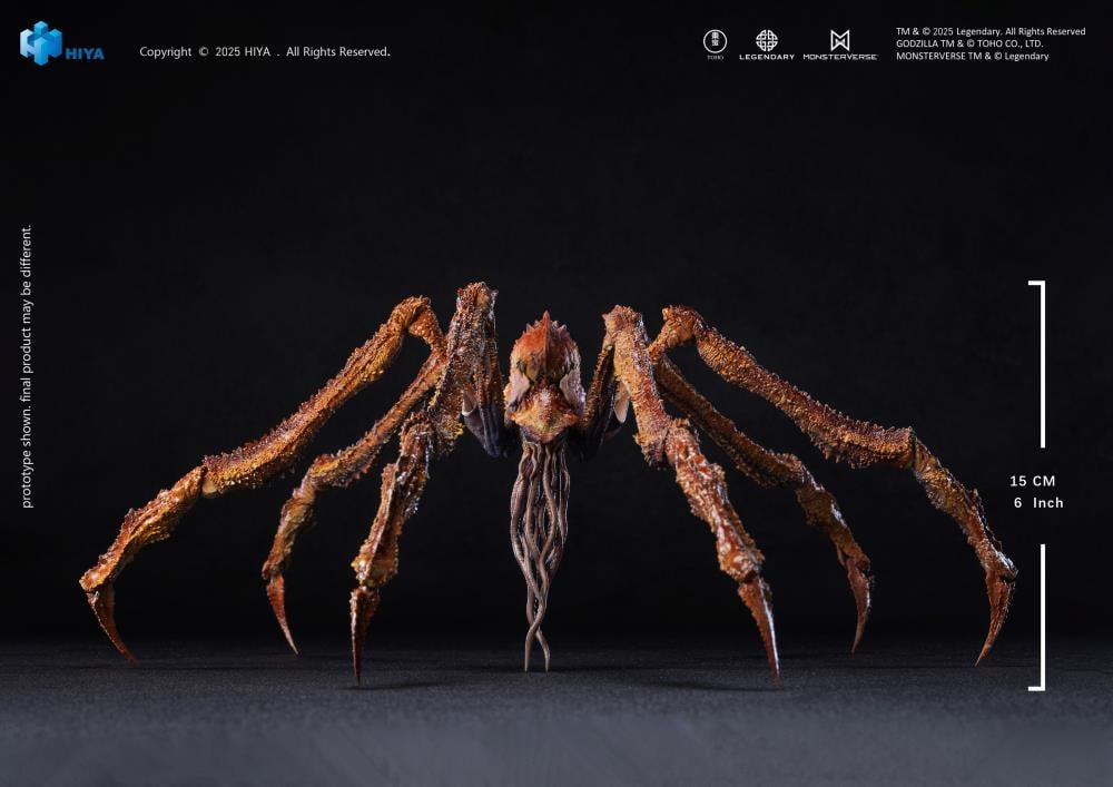 Scylla from Godzilla x Kong: The New Empire joins the Hiya Toys EXQUISITE BASIC Series! Standing about 6" tall, this highly detailed figure faithfully recreates the Titan's imposing form, from its armored body and massive claws to its six spike-covered limbs. Based on original CG data, the multi-layered paint application enhances its eerie, ancient presence.
Featuring multiple points of articulation, including a pull-out neck joint and articulated limbs, Scylla can be posed in a variety of dynamic stances,