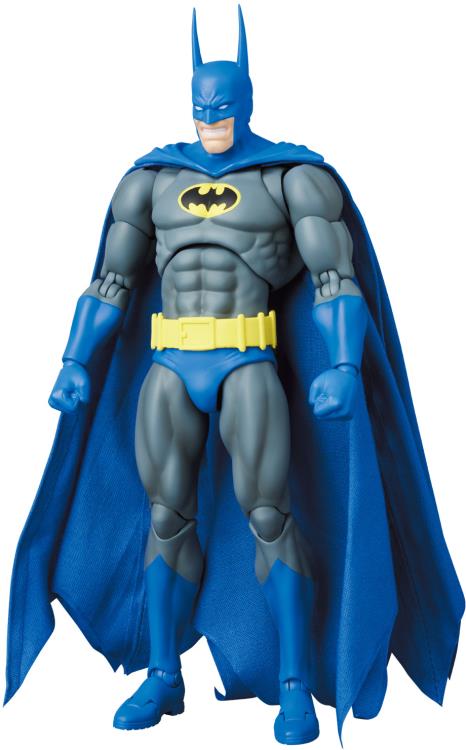 Based on the Batman: Knightfall storyline from DC Comics, this MAFEX Batman action figure is highly articulated with several features and accessories. Batman features a poseable wired fabric cape and 3 head portraits. Bane figure sold separately