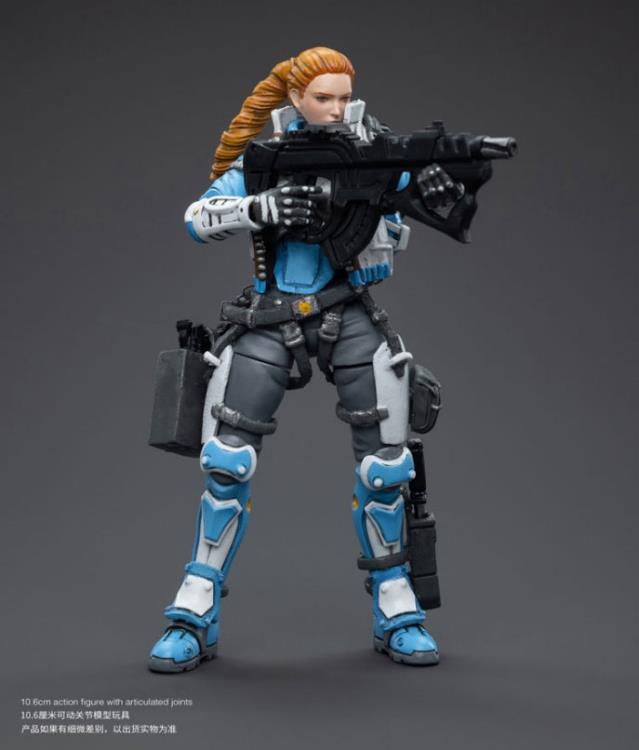 Joy Toy brings to the table a new series of figures, inspired after the tabletop wargame Infinity, published by Corvus Belli. This highly detailed 1/18 scale figure stands just over 4 inches tall and comes equipped with an arsenal of interchangeable parts and weapons. Add PanOceania Special Intervention and Recon Team Woman #1, along with other separately sold Infinity figures by Joy Toy, to your collection and build up your army for battle!
