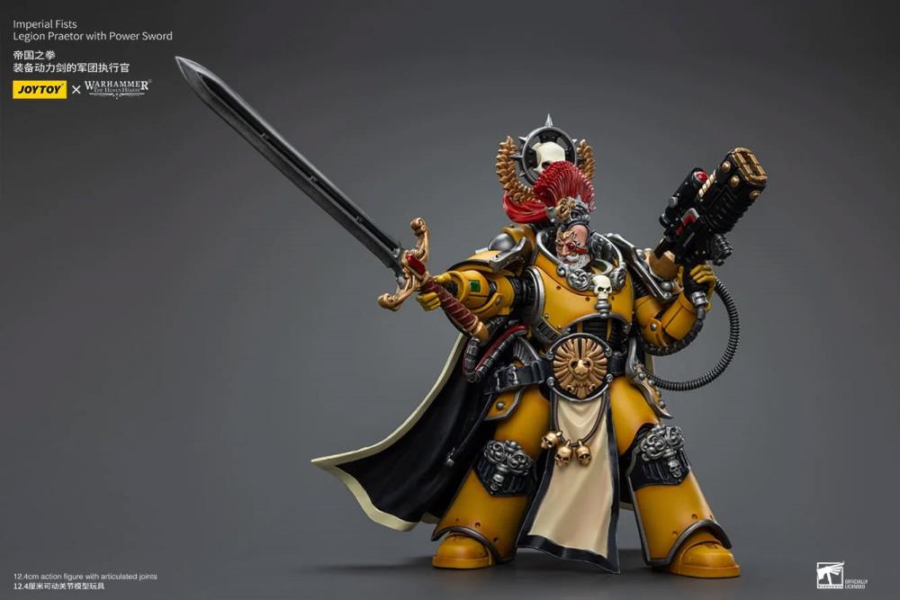 This Warhammer 40K Imperial Fists “The Horus Heresy” product line offers a compelling collection of action figures capturing the essence of the Imperial Fists Space Marine Legion during the pivotal era of “The Horus Heresy.” Meticulously crafted and intricately detailed, these figures showcase the iconic yellow and black color scheme of the Imperial Fists, symbolizing their stoic determination and unwavering loyalty to the Imperium of Man.
