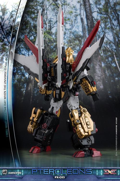 This transforming figure is ready for action! At over 10 inches tall, this figure has three forms: robot, lion and jet, which makes it an epic addition to any collection! Other robot figure shown not included (sold separately)