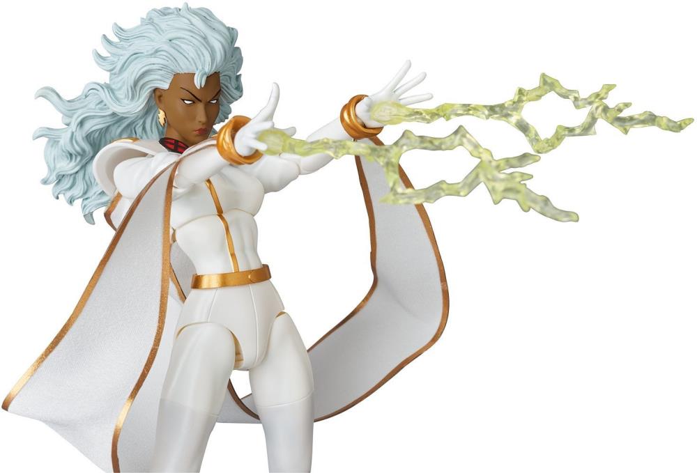 Storm, as she appeared in the X-Men comics, leaps into Medicom's MAFEX action figure lineup! She stands about 6 inches tall and includes 3 different head sculpts and translucent effects parts.