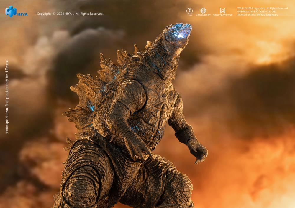 Witness the clash of legends as Godzilla and Kong, the two most powerful forces of nature, engage in an epic battle that will shape the fate of the world.
Prepare for the ultimate showdown as Heat Ray Godzilla from Godzilla vs. Kong (2021) joins the Hiya Exquisite Basic+ Series as a PREVIEWS Exclusive!