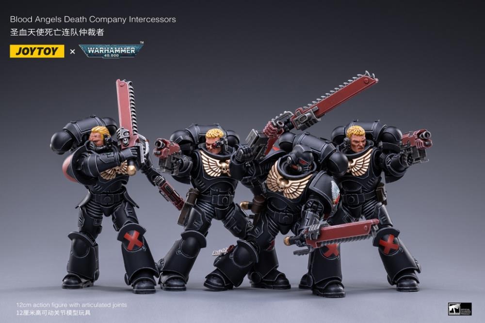 All boxes are factory sealed and items packed inside are not inspected. We cannot guarantee packaging condition of the individual items packed within the box. Joy Toy brings the Intercessors to life with this set of Warhammer 40K Blood Angels Intercessors box of 4 figures. The Blood Angels are the most feared and blood thirsty across the galaxy. Recreate the most important battles with this set of highly disciplined and courageous warriors.