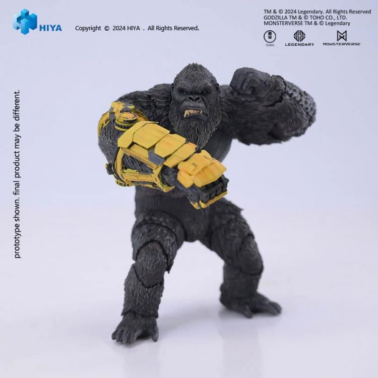 From Godzilla x Kong: The New Empire, Hiya Toys introduces the B.E.A.S.T. Glove Version of Kong, capturing the awe-inspiring presence of the great ape as he confronts a formidable new threat.
Standing at 6.2" tall, this highly detailed figure is crafted using original CG data, with multi-layered paint applications that bring his rugged fur, fierce eyes, and battle-worn chest to life. The B.E.A.S.T. Glove itself features a distressed, multi-layered finish, adding to its power and authenticity.