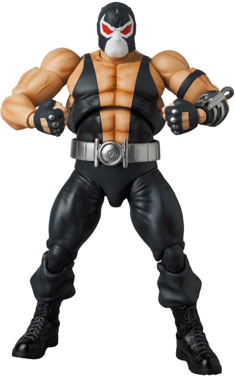 Based on the Batman: Knightfall storyline from DC Comics, this MAFEX Bane action figure is highly articulated with several features and accessories. Bane features a detailed sculpt and 2 head portraits. Batman figure sold separately