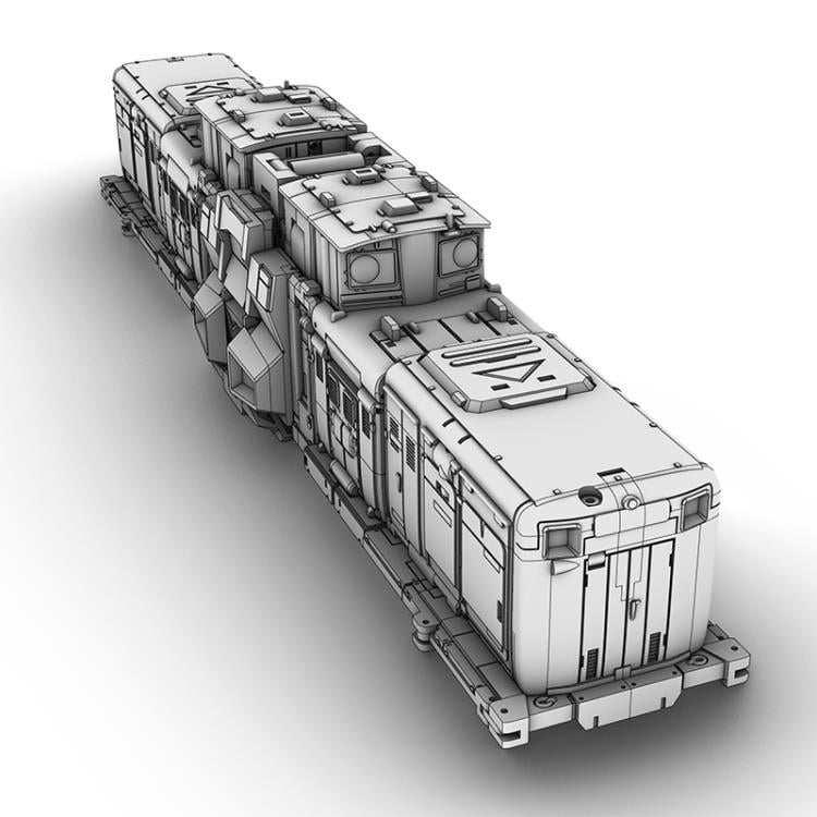 From Moon Studios comes a series of robot figures which transform from robots into different types of trains. The MSO3 Iron Arm figure transforms from a robot into a train. Collect transforming figures MSO1 through MSO6 and you can combine them to form Radiatron!