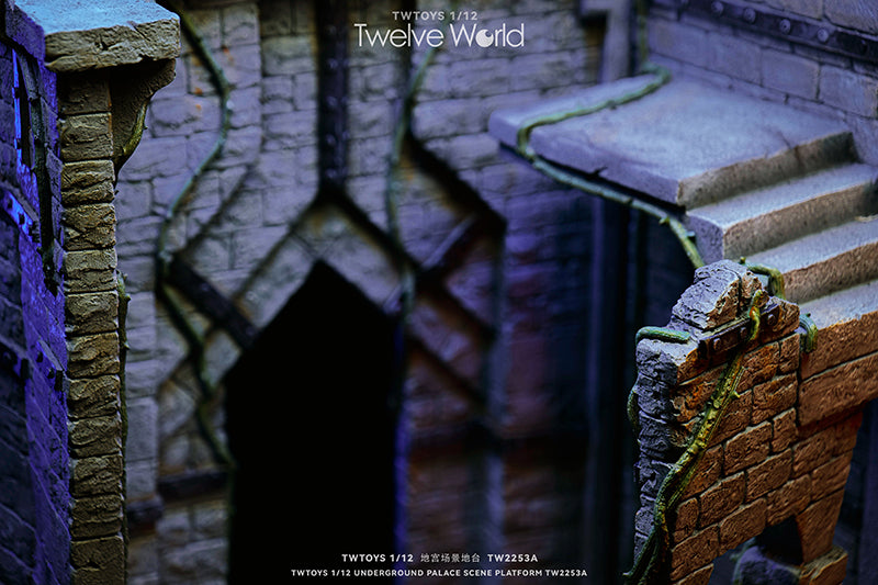 Take your figure display to the next level with this Abandoned Site platform. This base is presented in 1/12 scale and has been sculpted with fine detail and features beautiful paint applications. Figures pictured are not included. Underground Palace Dungeon TW2253B shown for reference and not included (sold separately).