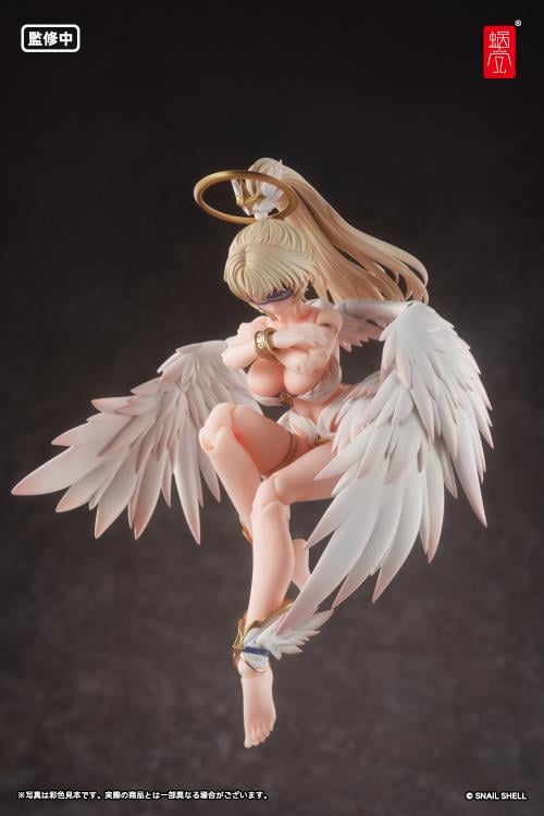 Add to your figure collection with the Angel Angela 1/12 scale action figure by Snail Shell. This figure displays Angel Angela with a golden halo and a spear. Angela is fully articulated for creating a variety of poses, along with including additional parts and accessories to customize the figure. Be sure to add it to your collection!