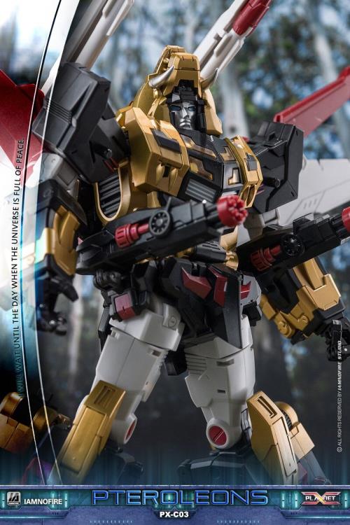 This transforming figure is ready for action! At over 10 inches tall, this figure has three forms: robot, lion and jet, which makes it an epic addition to any collection! Other robot figure shown not included (sold separately)